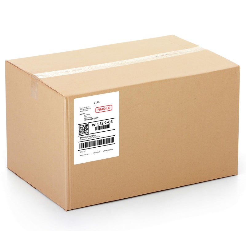 Premium Label Supply White Sticker Shipping Labels - 7 "" x 5 "" - Laser/Inkjet Compatible - (2 per Sheet), 100 Sheets - 200 Total Adhesive Labels - Image 2
